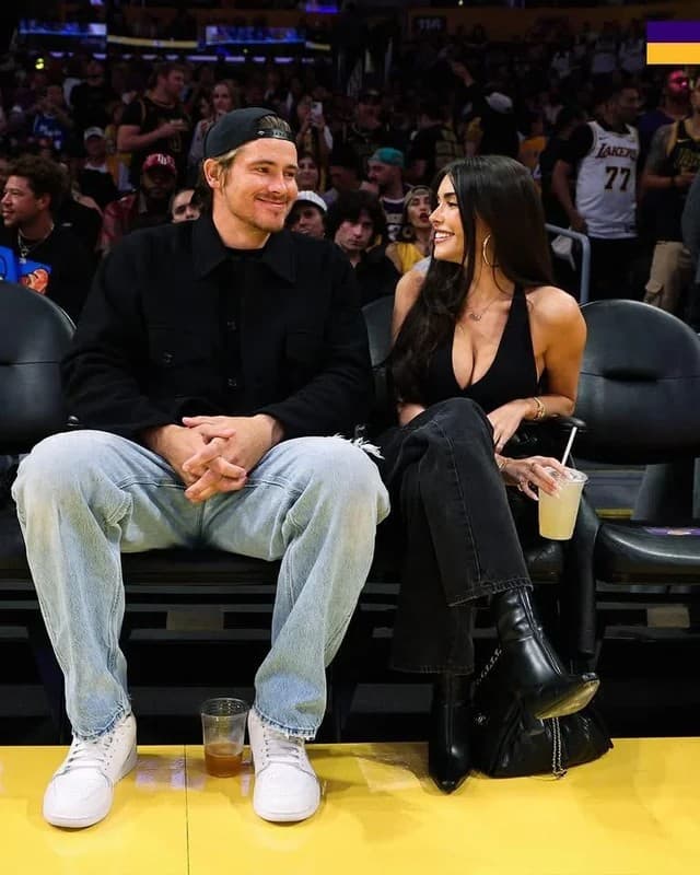 Madison Beer looking at Justin Herbert Meme Template