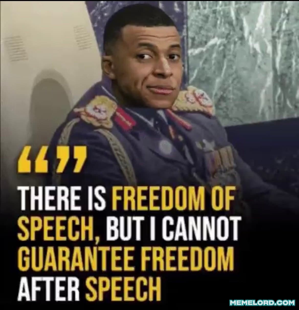 Mbappe freedom of speech meme template