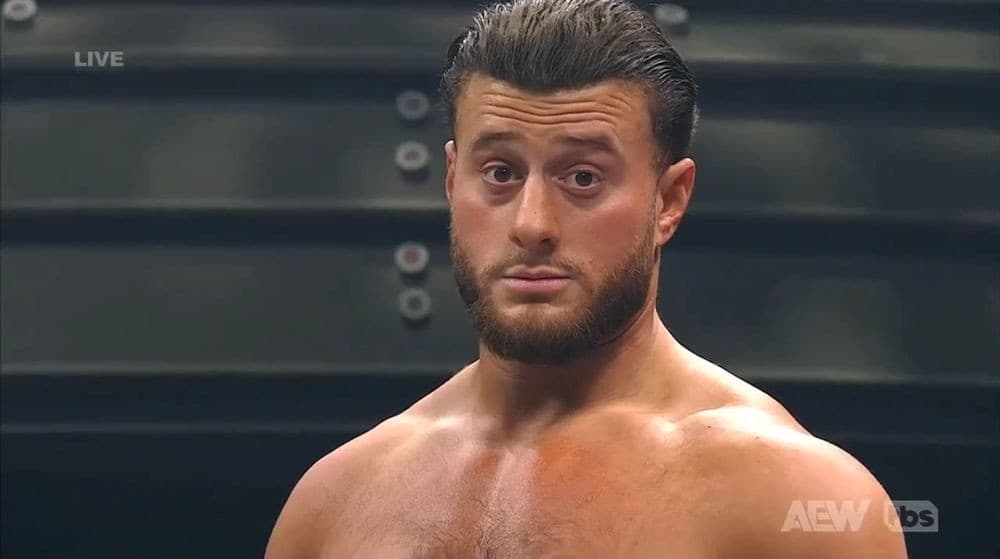MJF stare / MJF’s reaction to F*** ICE chants AEW Dynamite