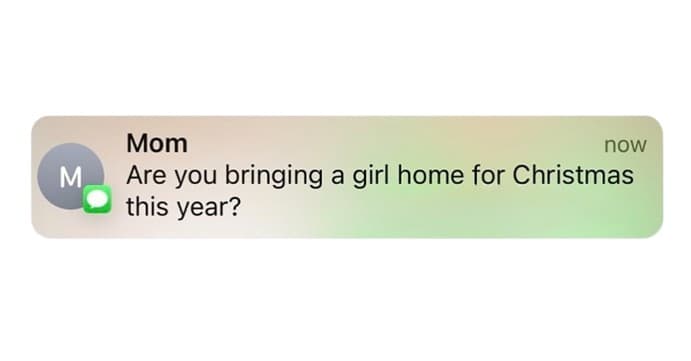 Mom text "Are you bringing a girl to Christmas this year"? meme template