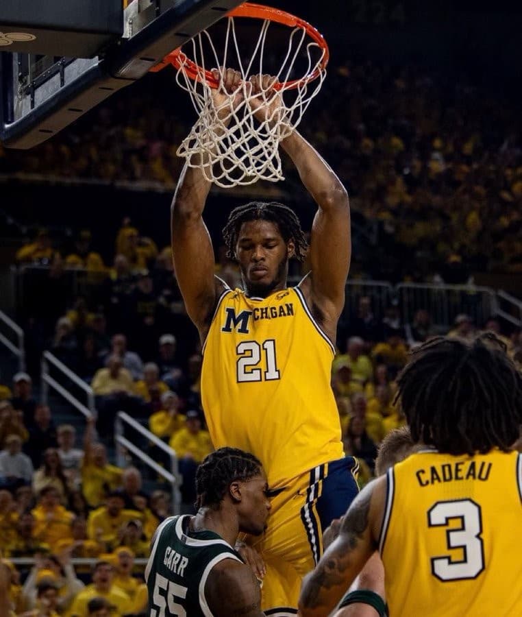 Morez Johnson Jr. diabolical poster dunk on Coen Carr