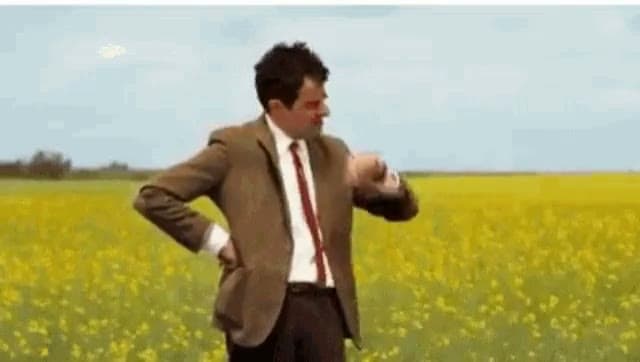 Mr Bean Waiting In A Field