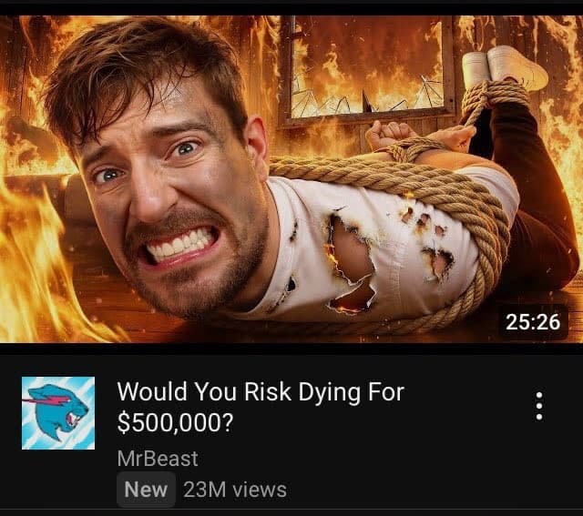 MrBeast Youtube video thumbnail meme template
