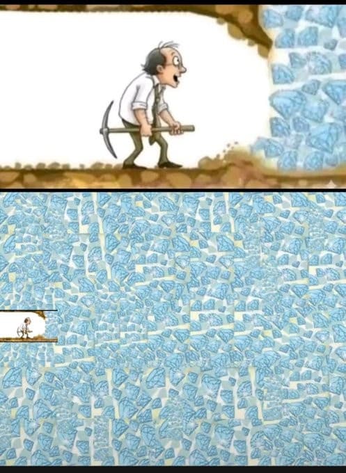 Never give up / finding treasure