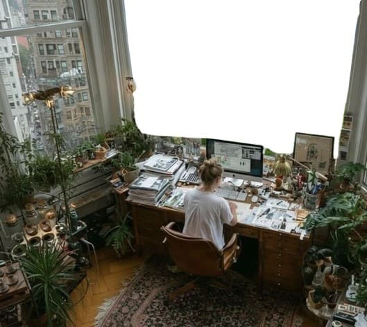 New York office room view blank Meme Template