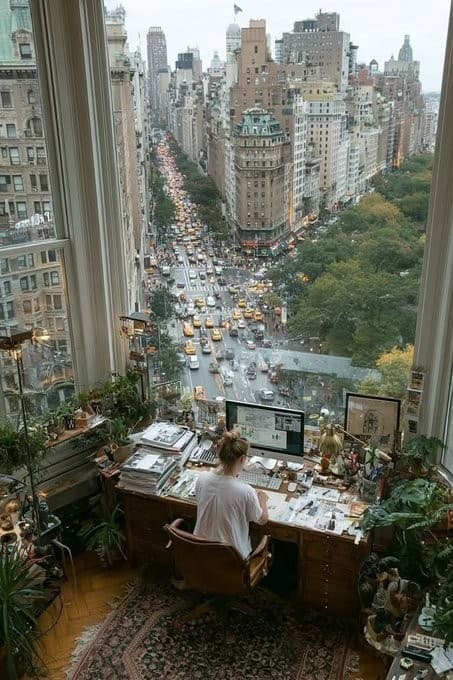 New York office room view Meme Template