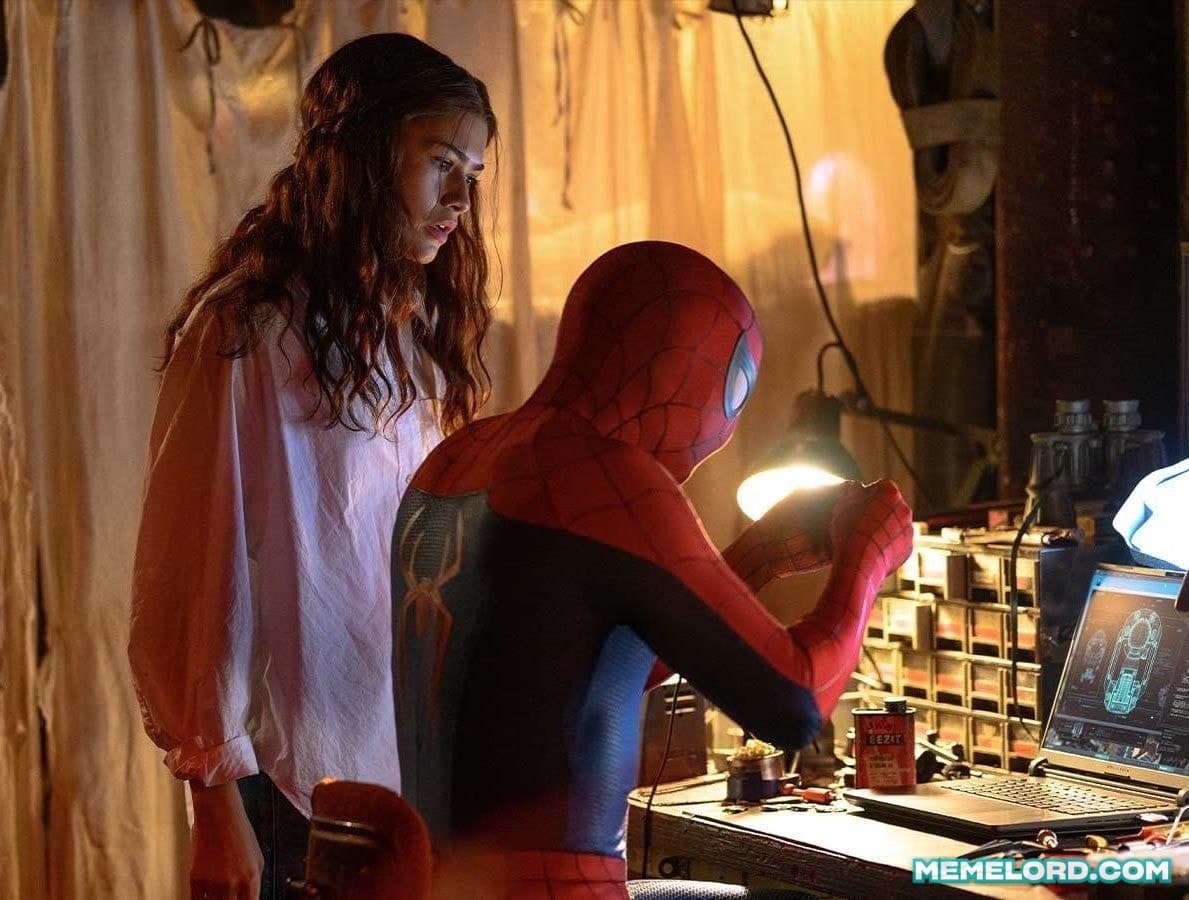 Peter showing MJ his tech - 'Spider-Man: Brand New Day' meme template