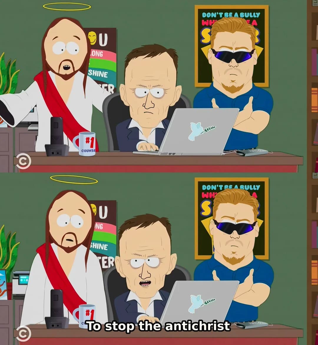 Peter Thiel "To stop the Antichrist" South Park