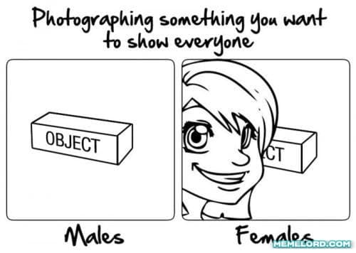 photography male vs female meme template