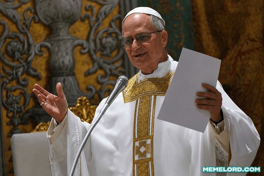 Pope Leo XIV calls for AI to be disarmed meme template