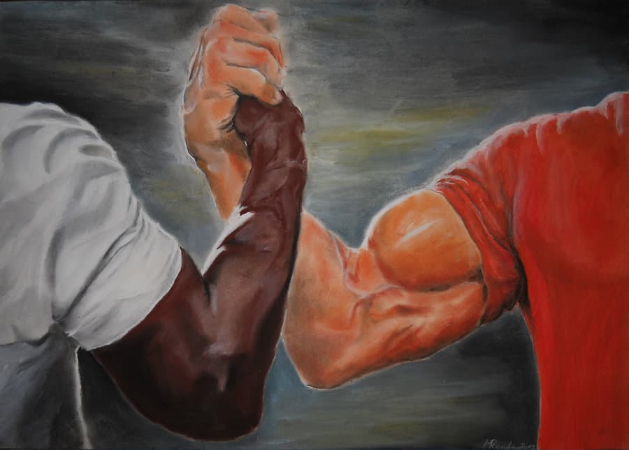 Epic Handshake (Predator Painting)