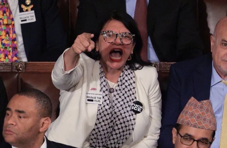 Rashida Tlaib screaming SOTU meme template