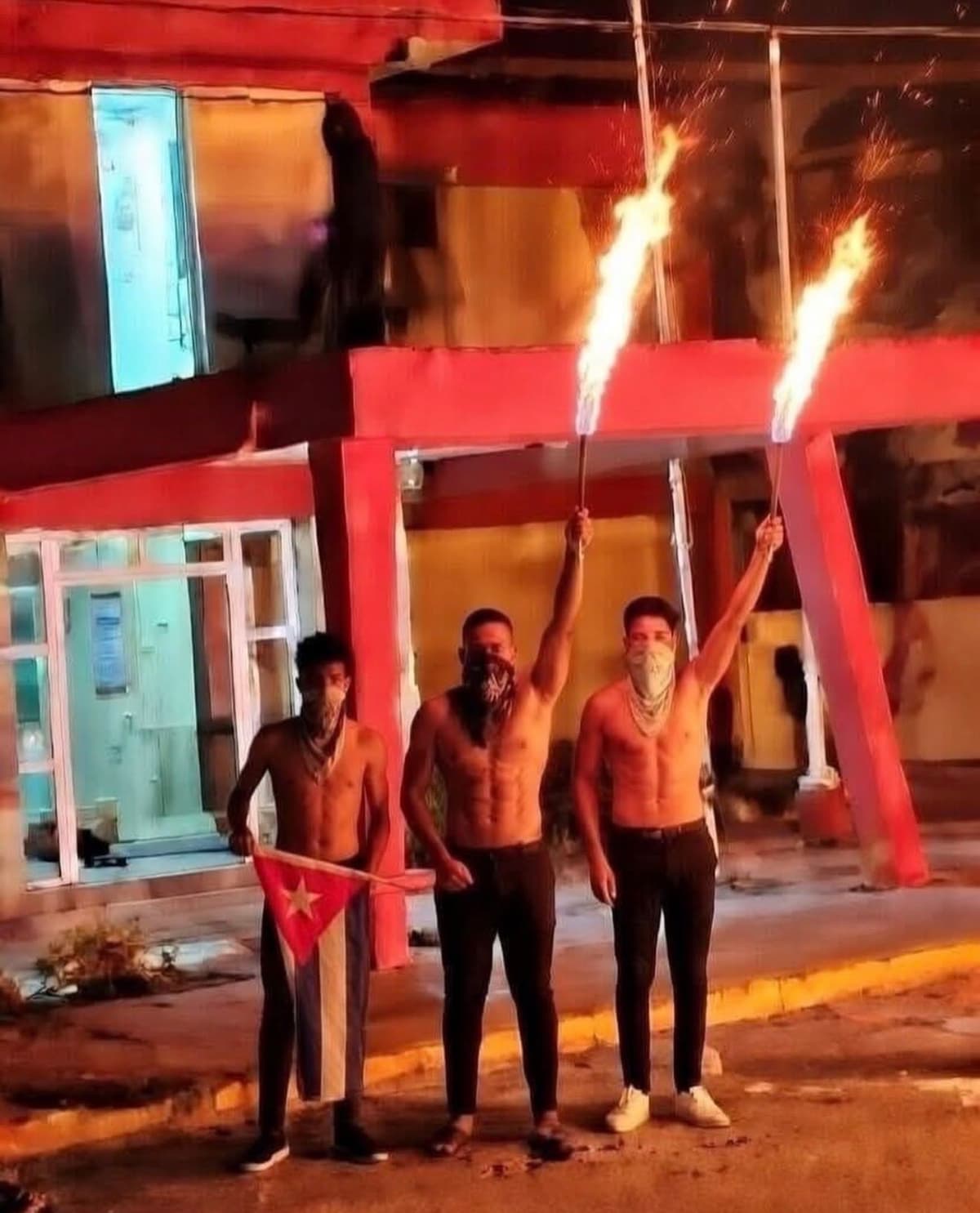 Rioting Cubans meme template