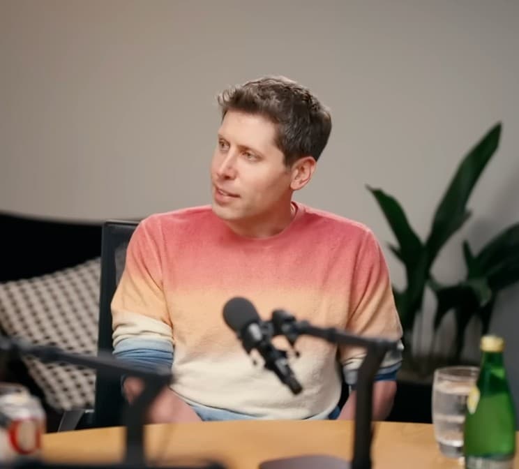 Sam Altman pastel sweater bro what