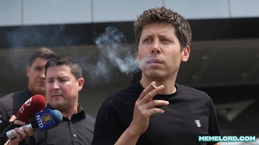Sam Altman smoking meme template