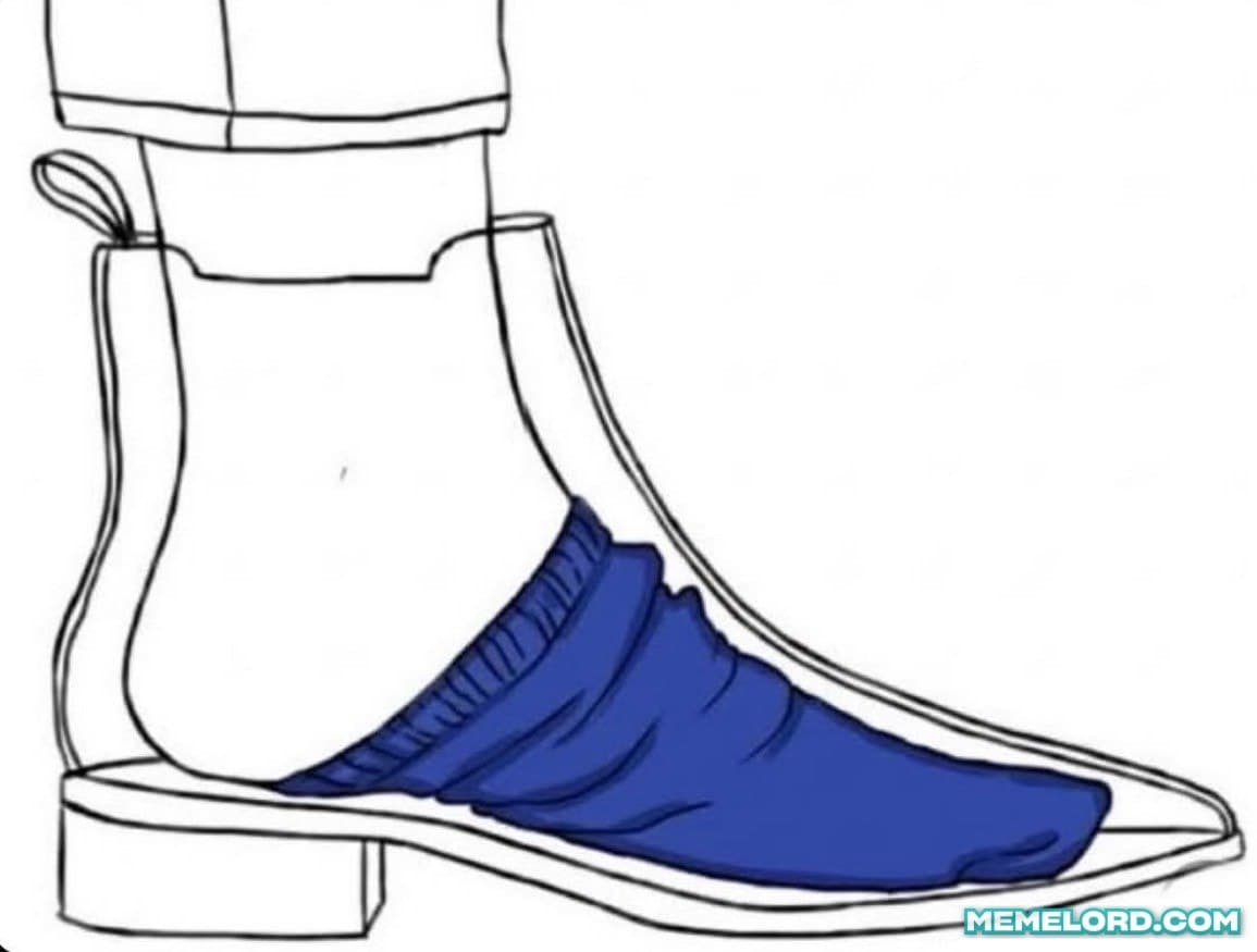 Sock bunching / How it feels to X meme template