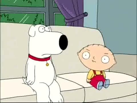 Stewie Slowly Looking Up to Brian