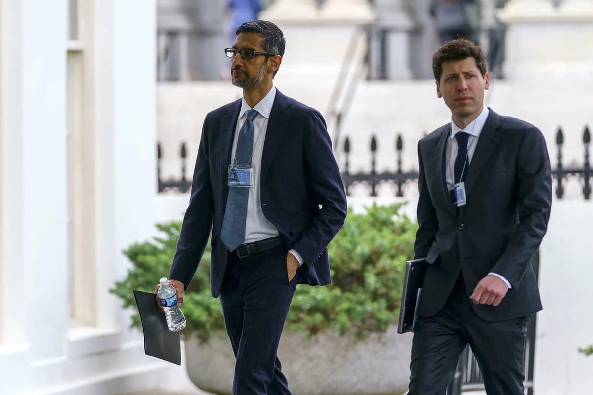 Sundar Pichai and Sam Altman
