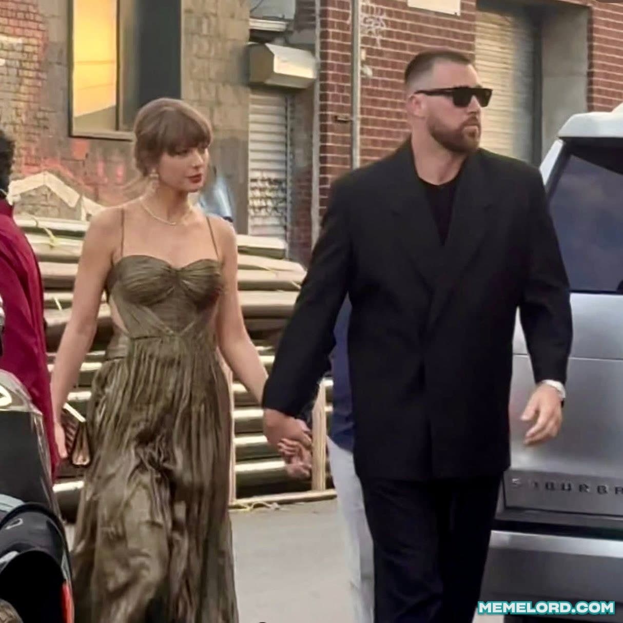 Taylor Swift & Travis Kelce attending a wedding in NYC today meme template