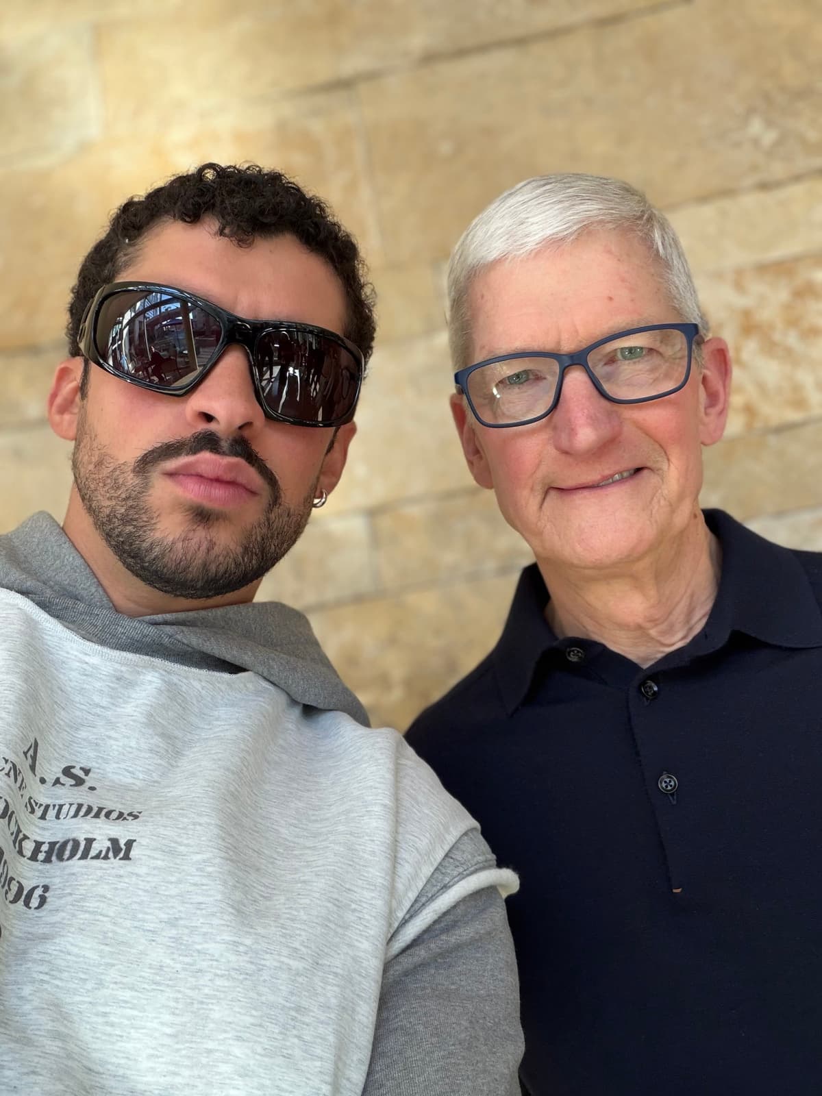 Tim Cook selfie with Bad bunny