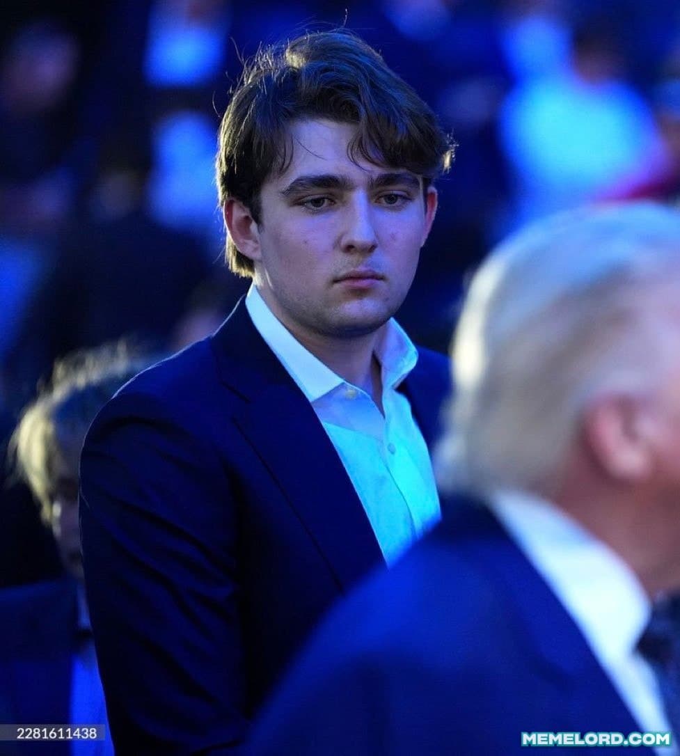 Tired looking Barron Trump at UFC 250 meme template