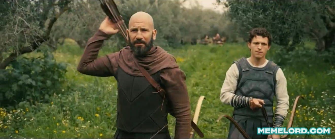 Tom Holland and Jon Bernthal in THE ODYSSEY meme template