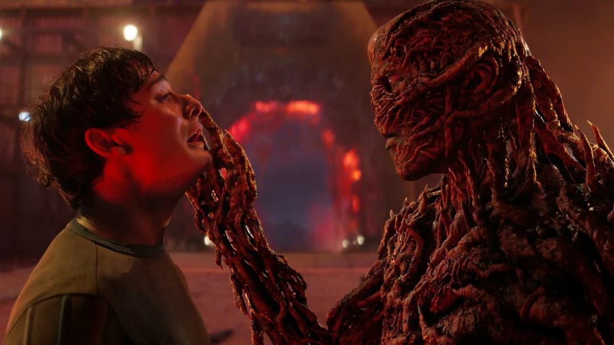 Vecna grabbing Will Byers face Stranger Things S5 meme template