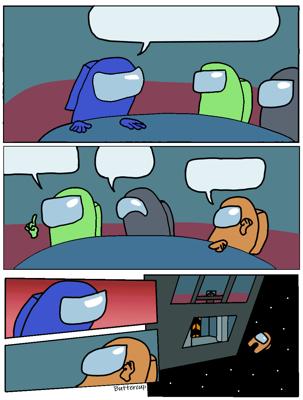 Among Us Meeting Meme Template