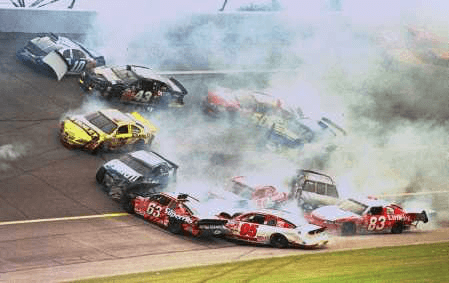 Because Race Car NASCAR Pileup