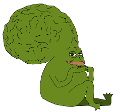 Big Brain Pepe meme template image.