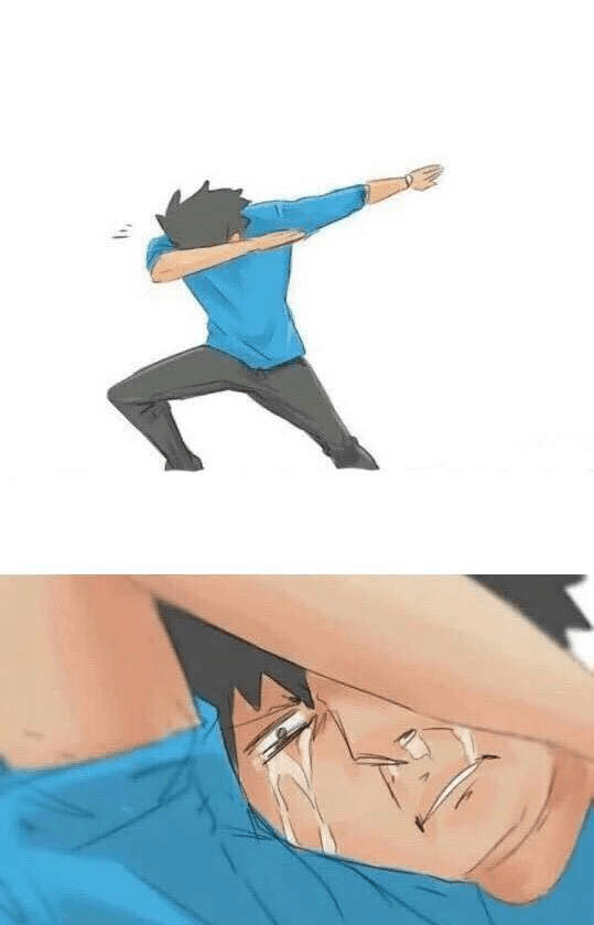 Dabbing While Crying Meme Template