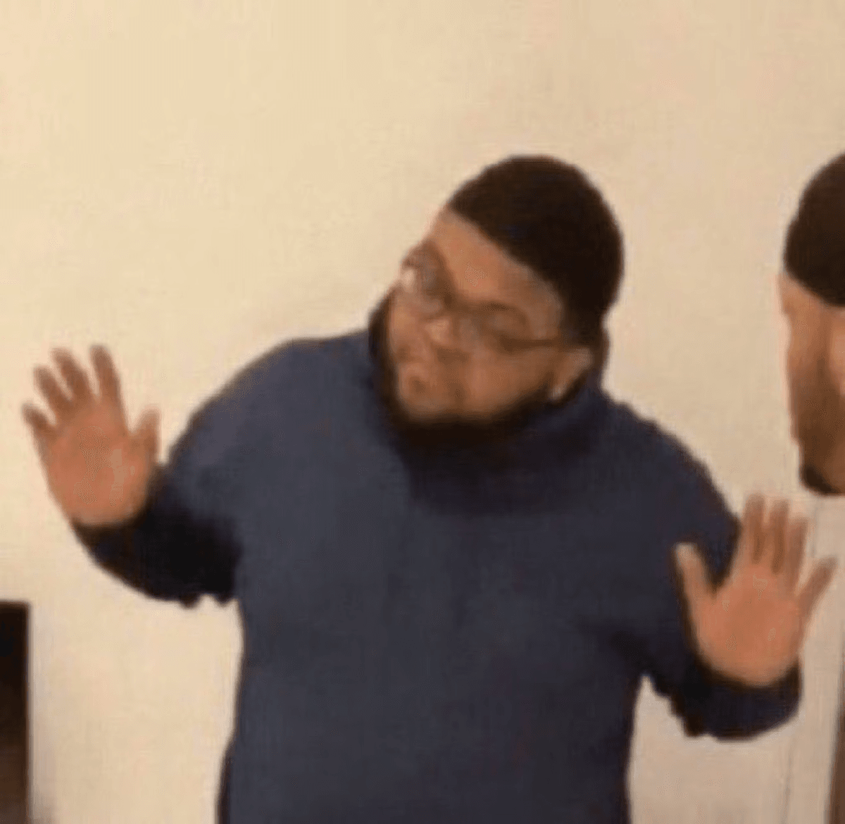 Druski Hands Up meme template image.