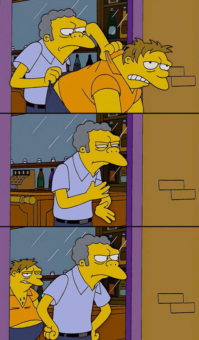 Moe Throws Barney Meme Template