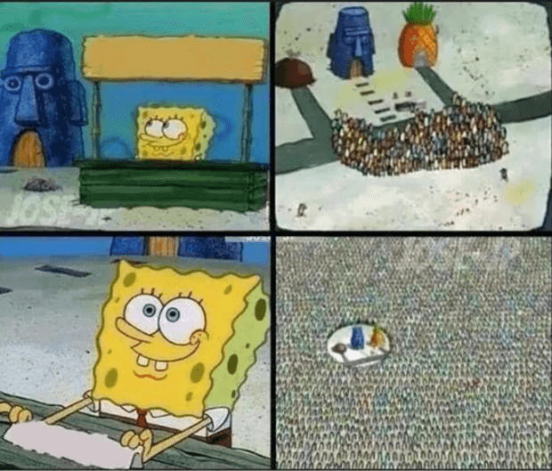 SpongeBob Flooded With Customers