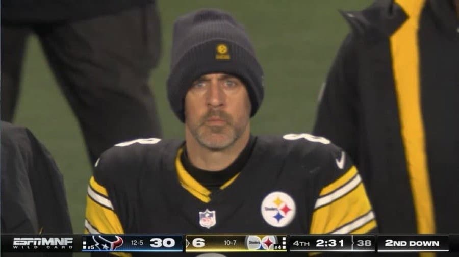 Aaron Rodgers Intense Sideline Stare