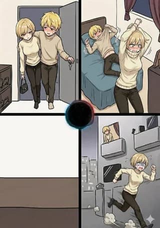 Anime Woman Runs Away From Man