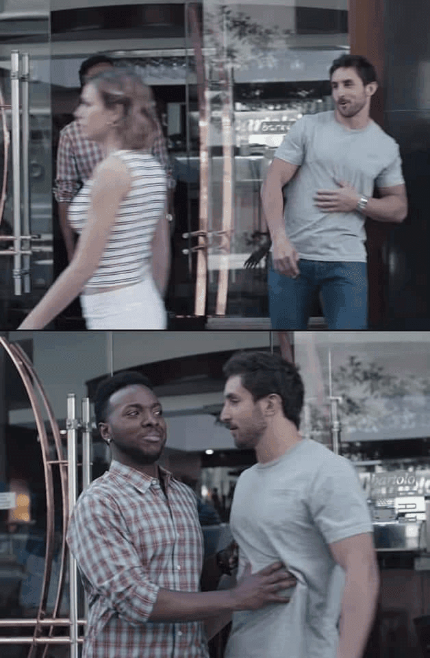Black Guy Stopping Meme Template