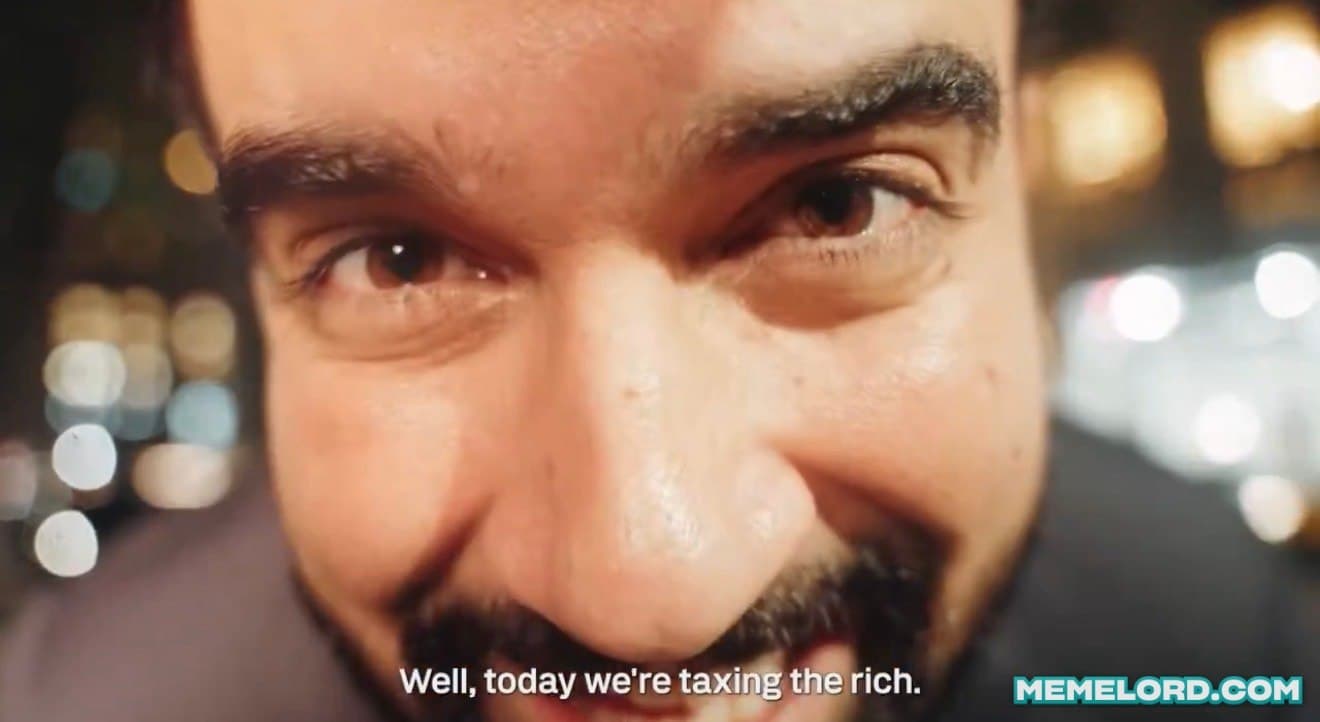 Close Mamdani taxing the rich meme template
