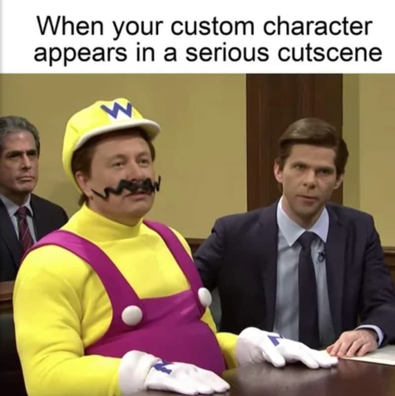 Custom Character in Cutscene Meme Template