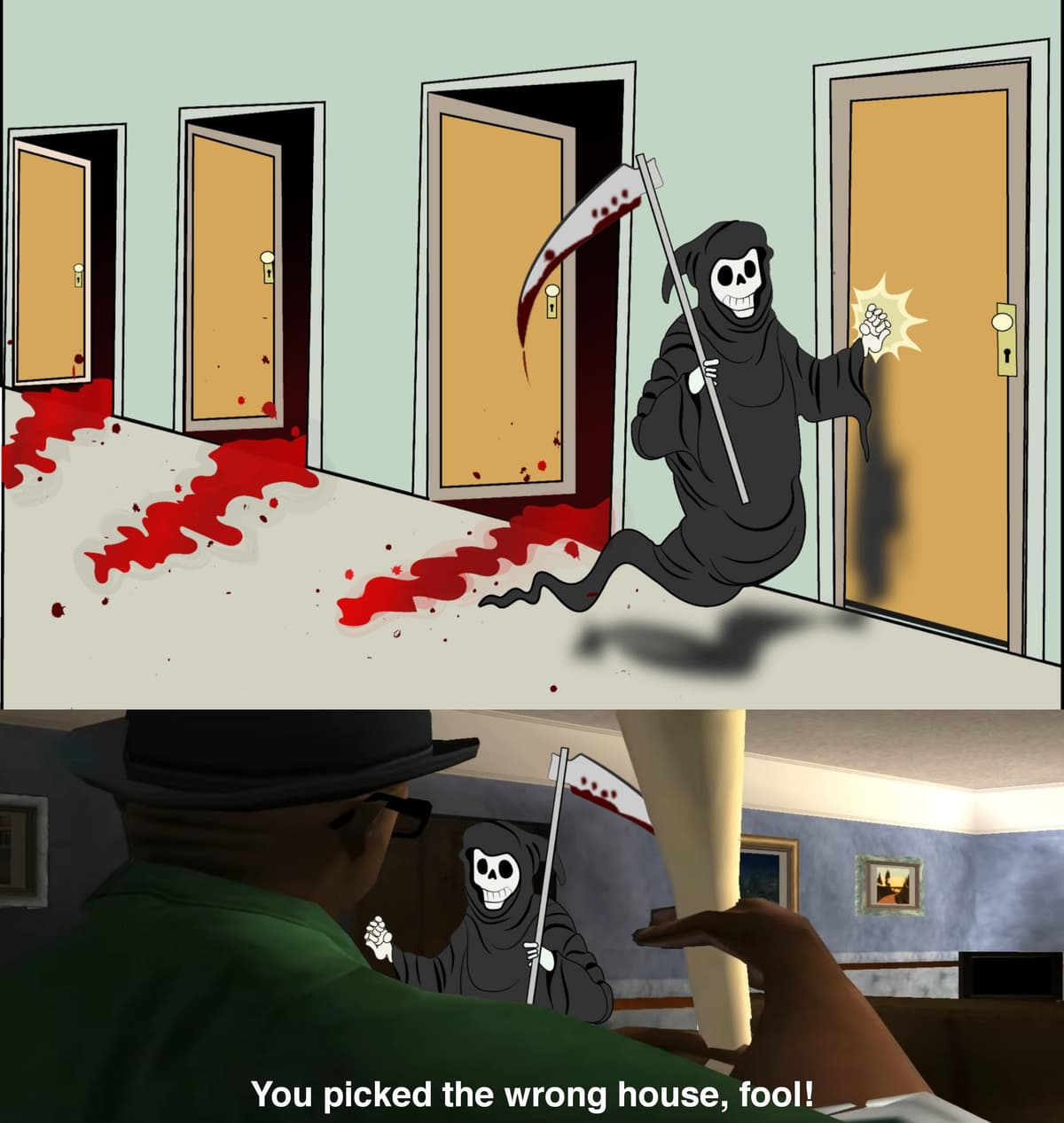 Create Death knocking door you picked the wrong house