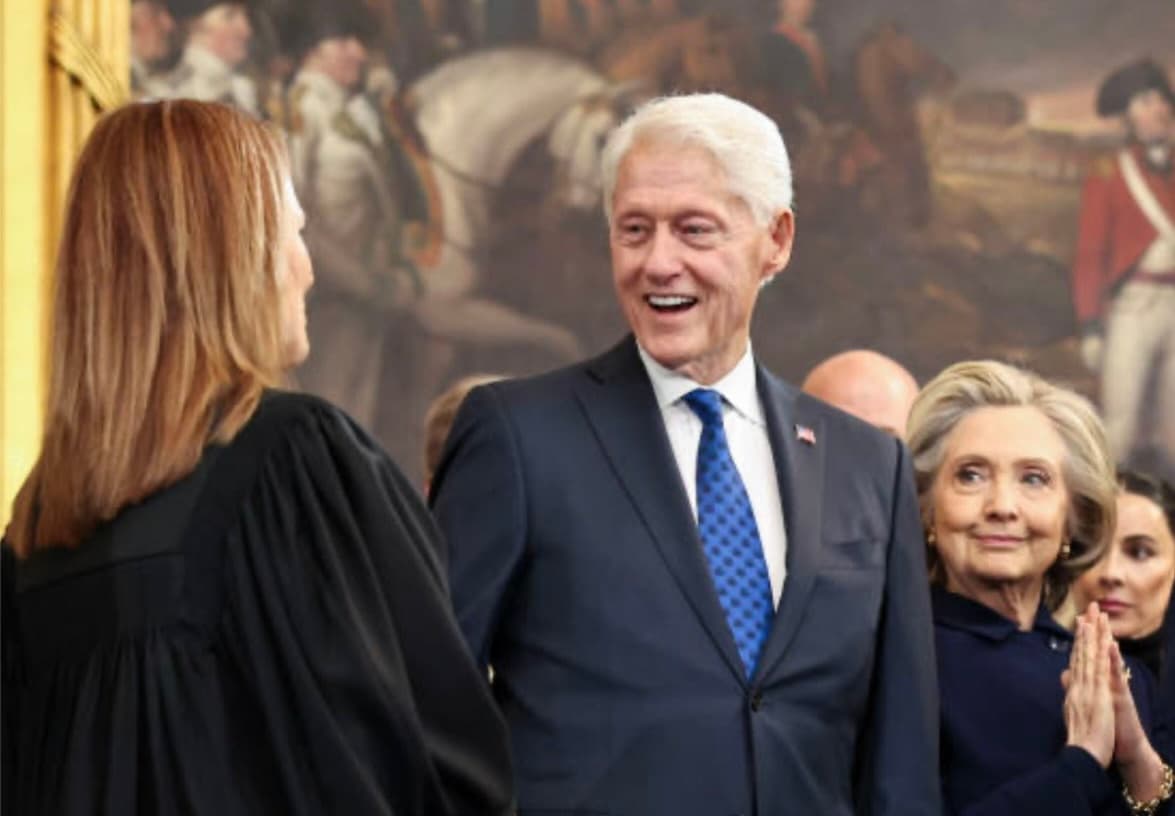 Bill Clinton Laughing While Hillary Watches