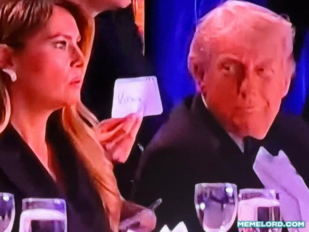 Donald Trump and Melania Trump reacting to gunfire - White House shooting meme template