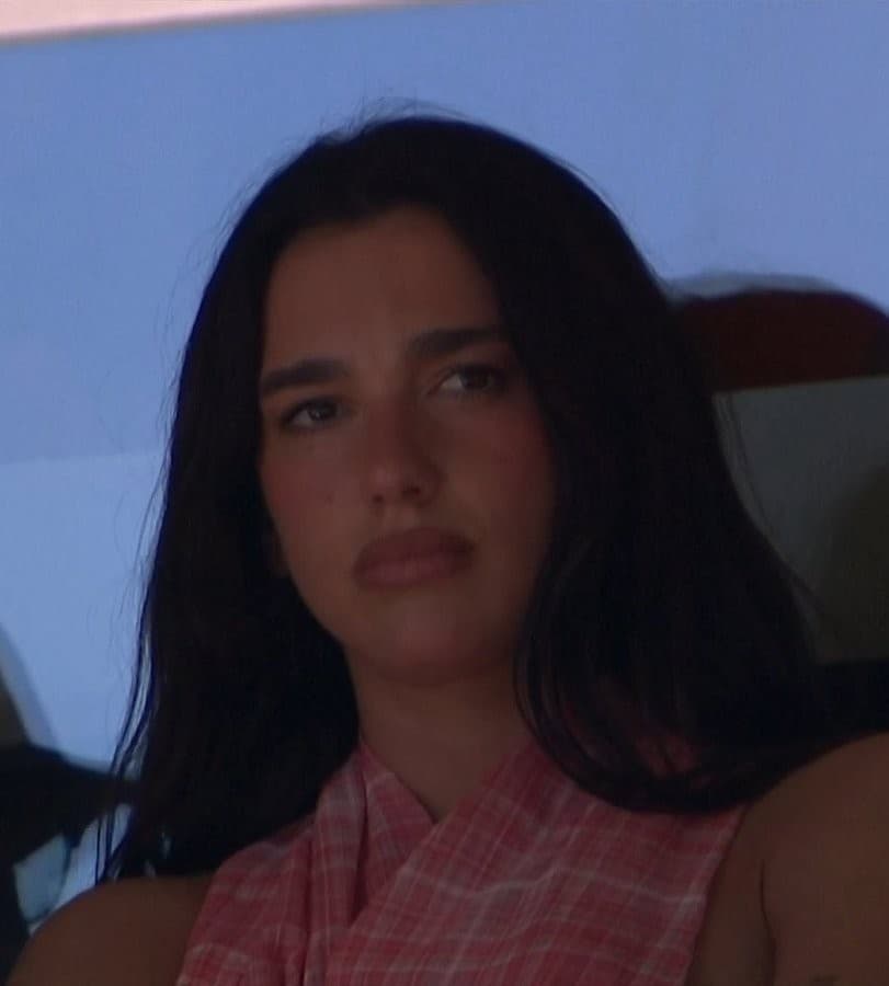 Dua Lipa stressed/unimpressed with Alcaraz at Indian Wells meme template