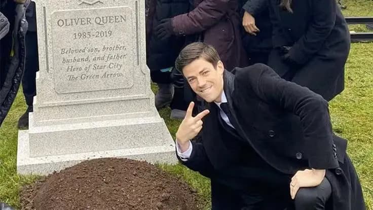 Grant Gustin Grave Meme Template