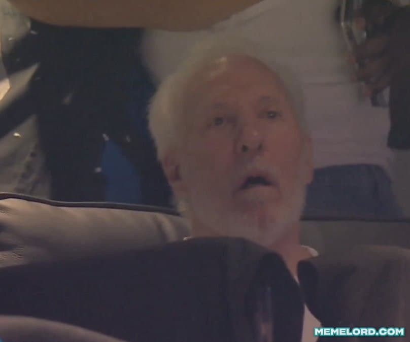 Gregg Popovich exhausted watching the Game 1 - NBA Finals meme template