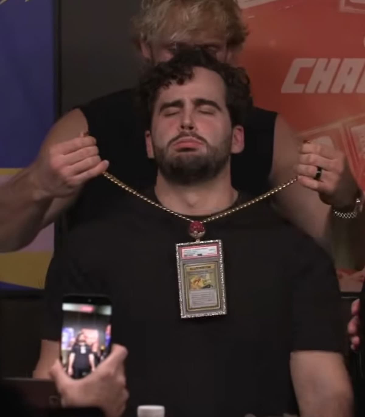 Logan Paul giving $16m Pikachu Illustrator Pokémon card to A.J. Scaramucci