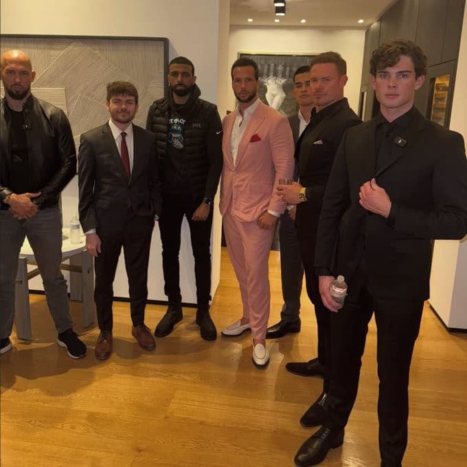 Nick Fuentes, Andrew Tate, Tristan Tate, Clavicular, and Myron Gaines