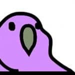 A brightly colored animated parrot emoji with a party hat bobbing side to side as if dancing in a conga line