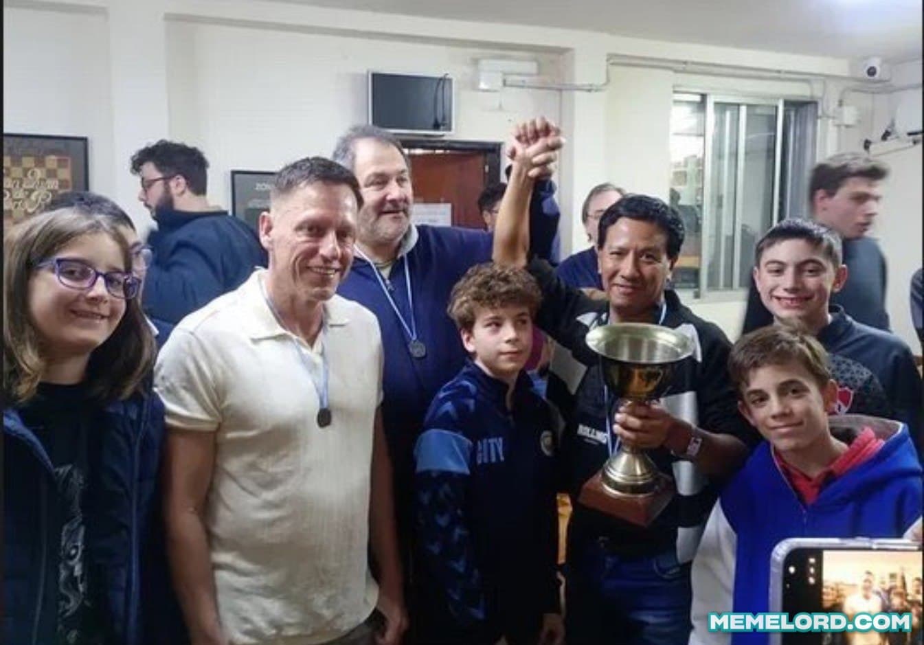 Peter Thiel at a random chess tournament in Argentina and coming third meme template