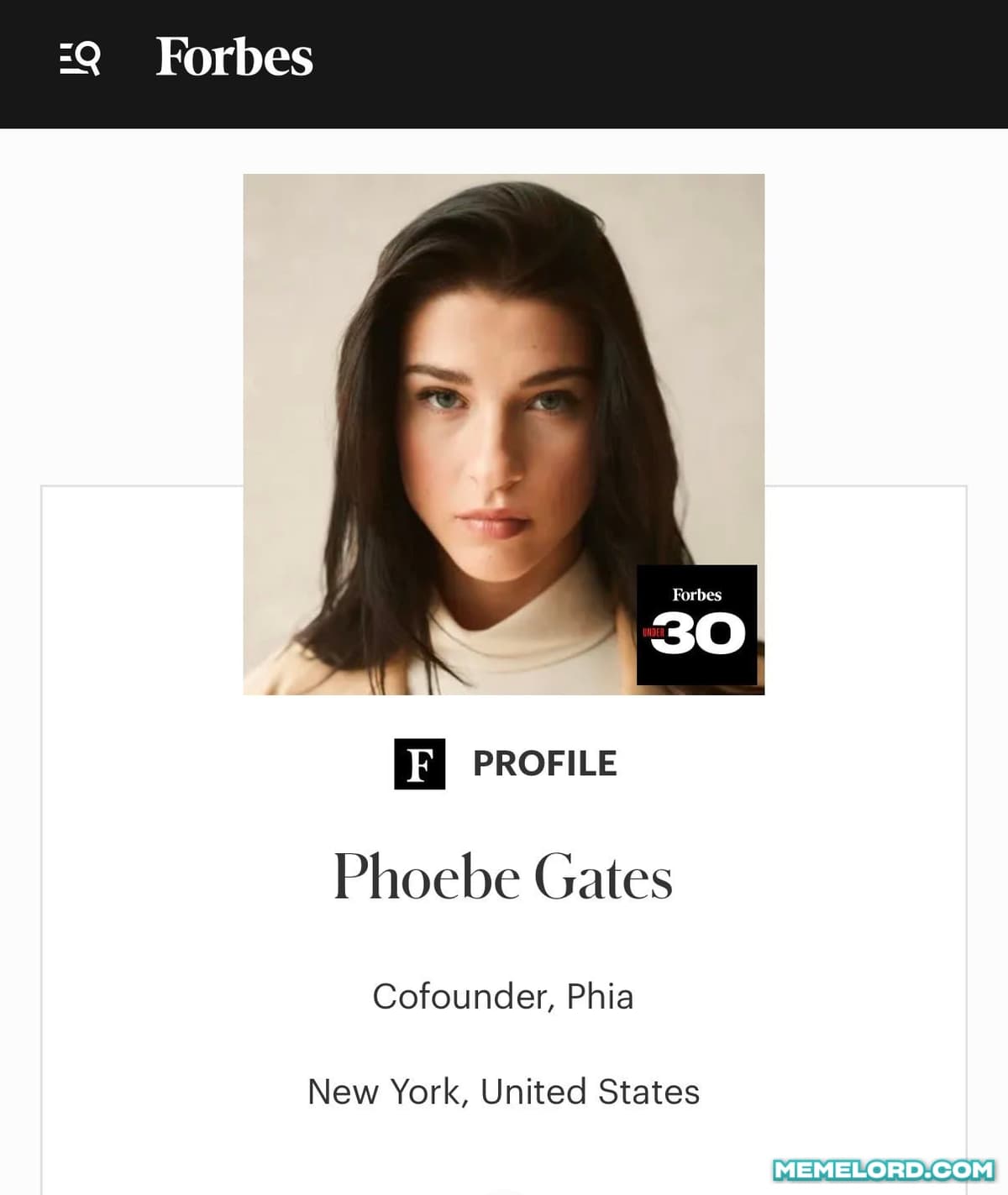 Phoebe Gates Forbes 30u30 / Phia Fraud